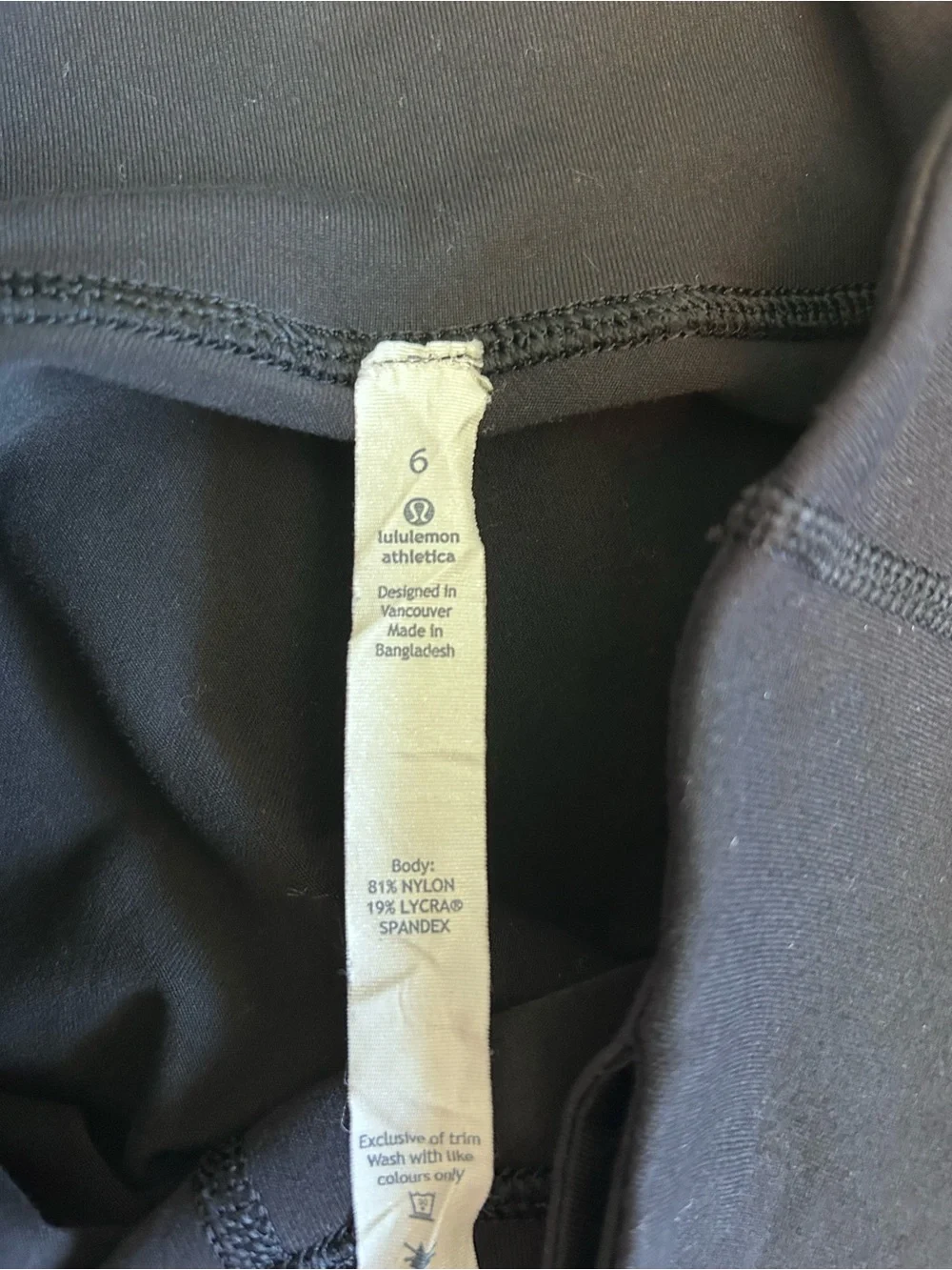 Lululemon Black Crop Low Waisted Leggings Yoga Pants Size 6